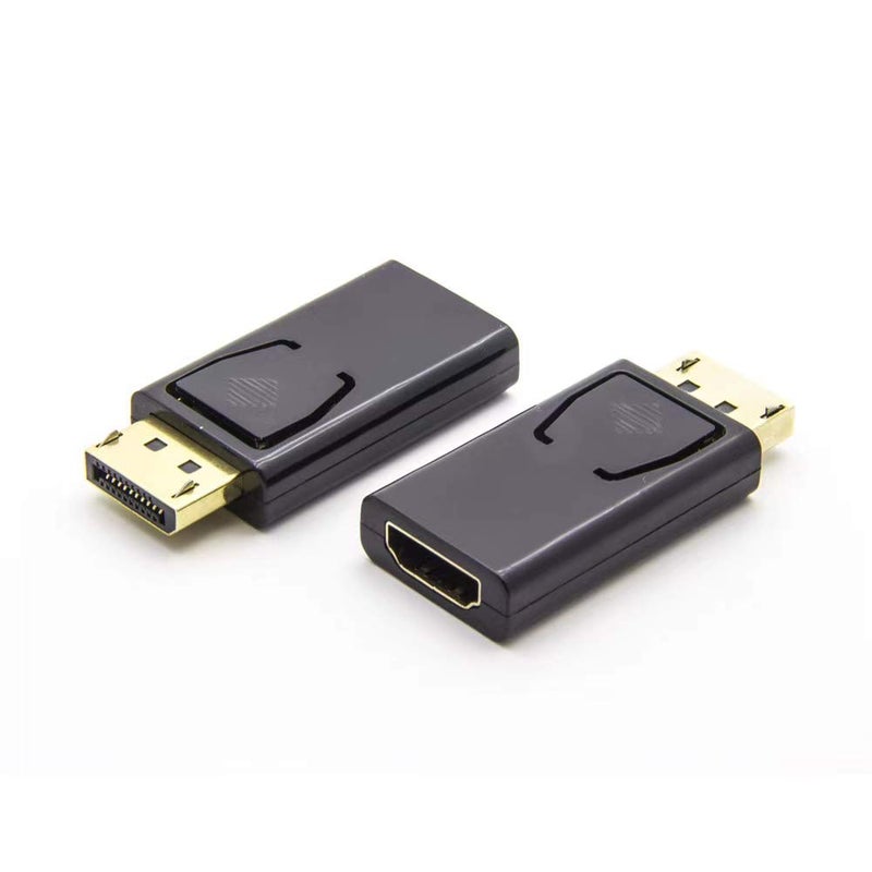 BERLAT Displayport to HDMI Converterï¼ŒDP to HDMI Adapter [2-Pack],3840x2160p Male to Female Converter Compatible with Computer,Desktop,Labtop,PC,Monitor,HDTV - Gold Plated - Image 2
